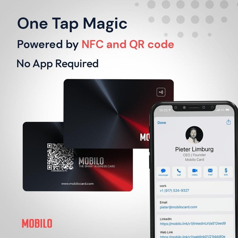 Mobilo Digital Business Card - Tap, Share, Connect - No App Required - Android & Smart Phone - Plastic Card - Image 2